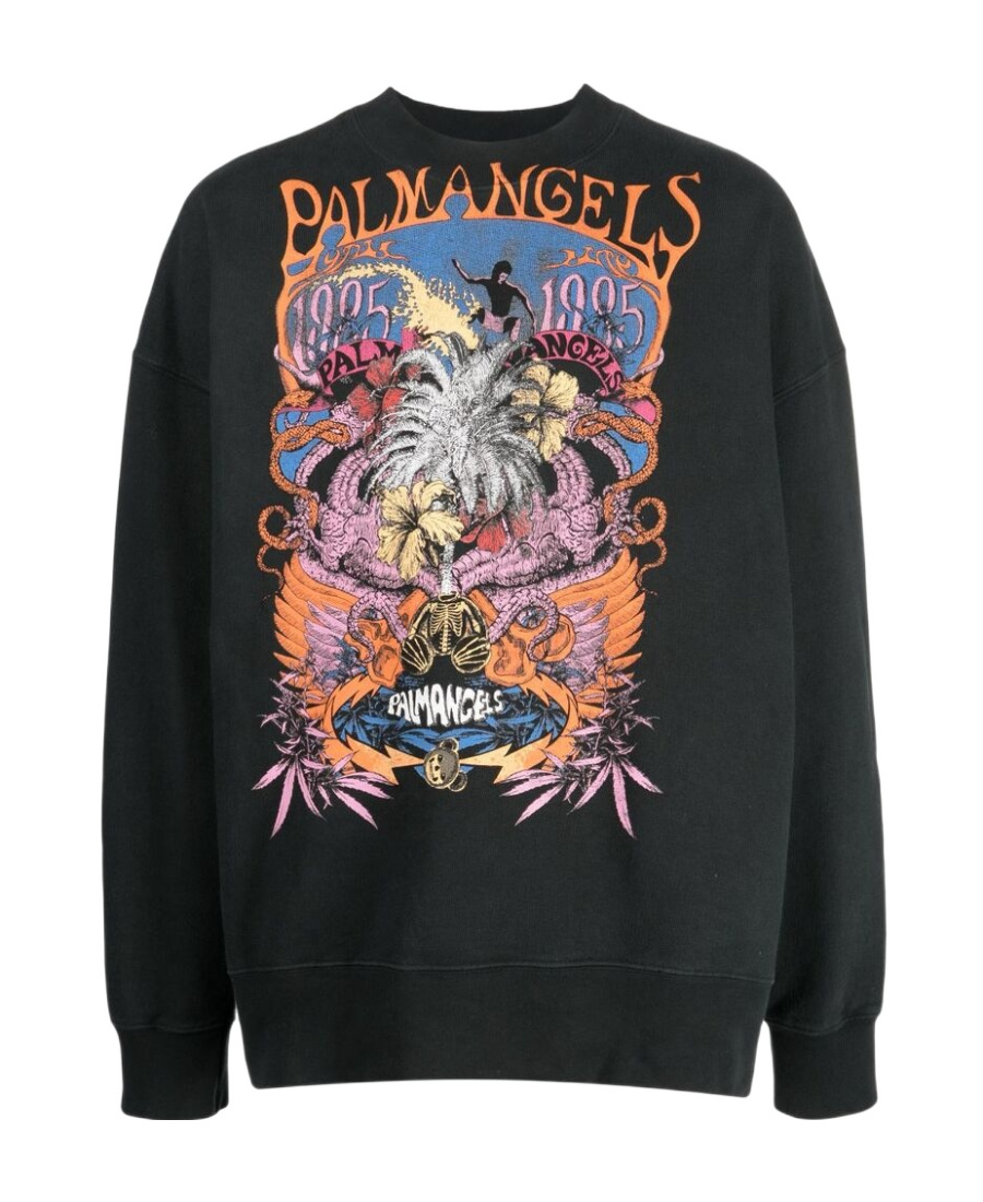PALM ANGELS GRAPHIC-PRINT COTTON SWEATSHIRT