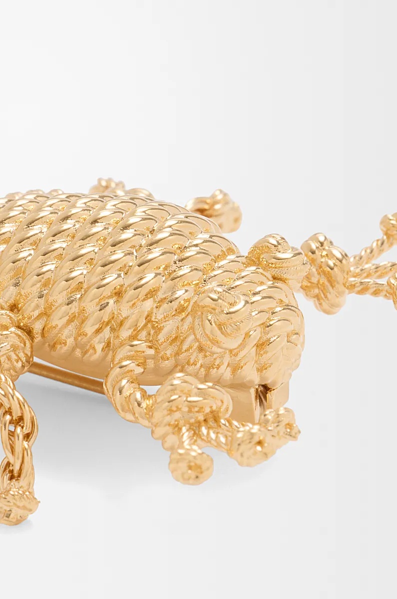 Loewe Frog Brooch In Gold