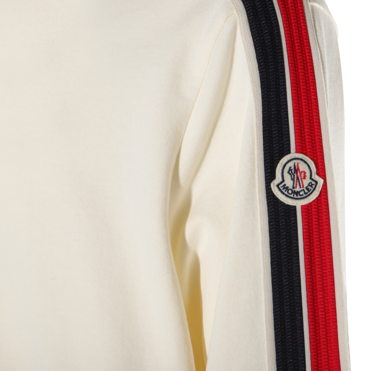 Moncler Long Sleeve Zip-up Sweatshirt In White