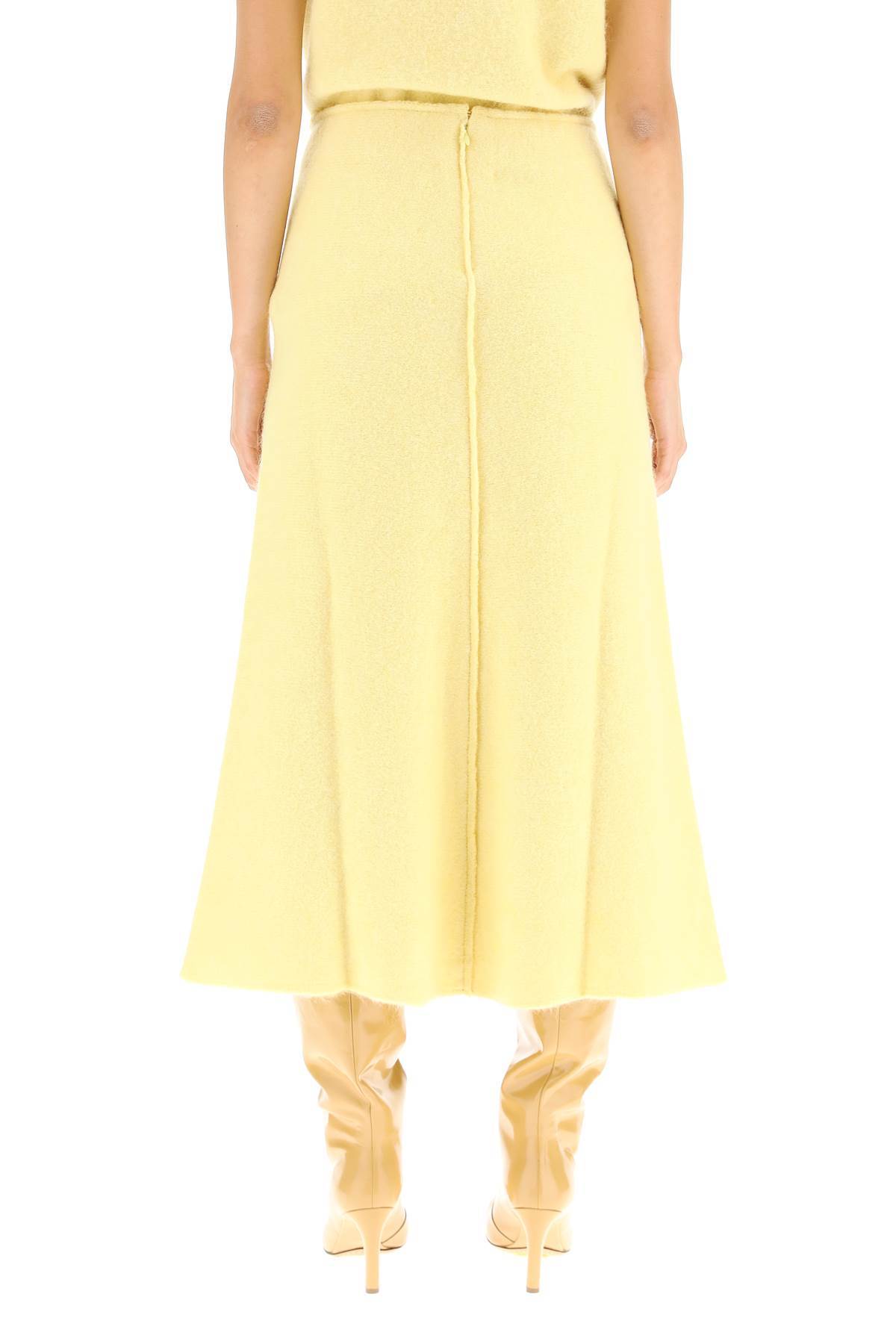 Jil Sander Central Pleat A-line Skirt In Yellow