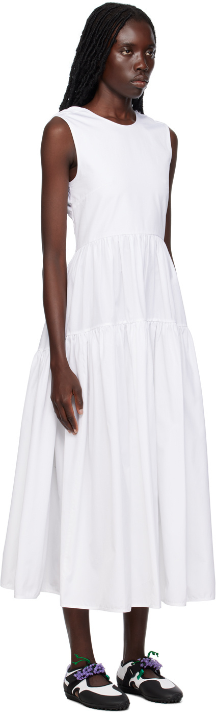 Cecilie Bahnsen Round-necked Sleeveless Dress In White