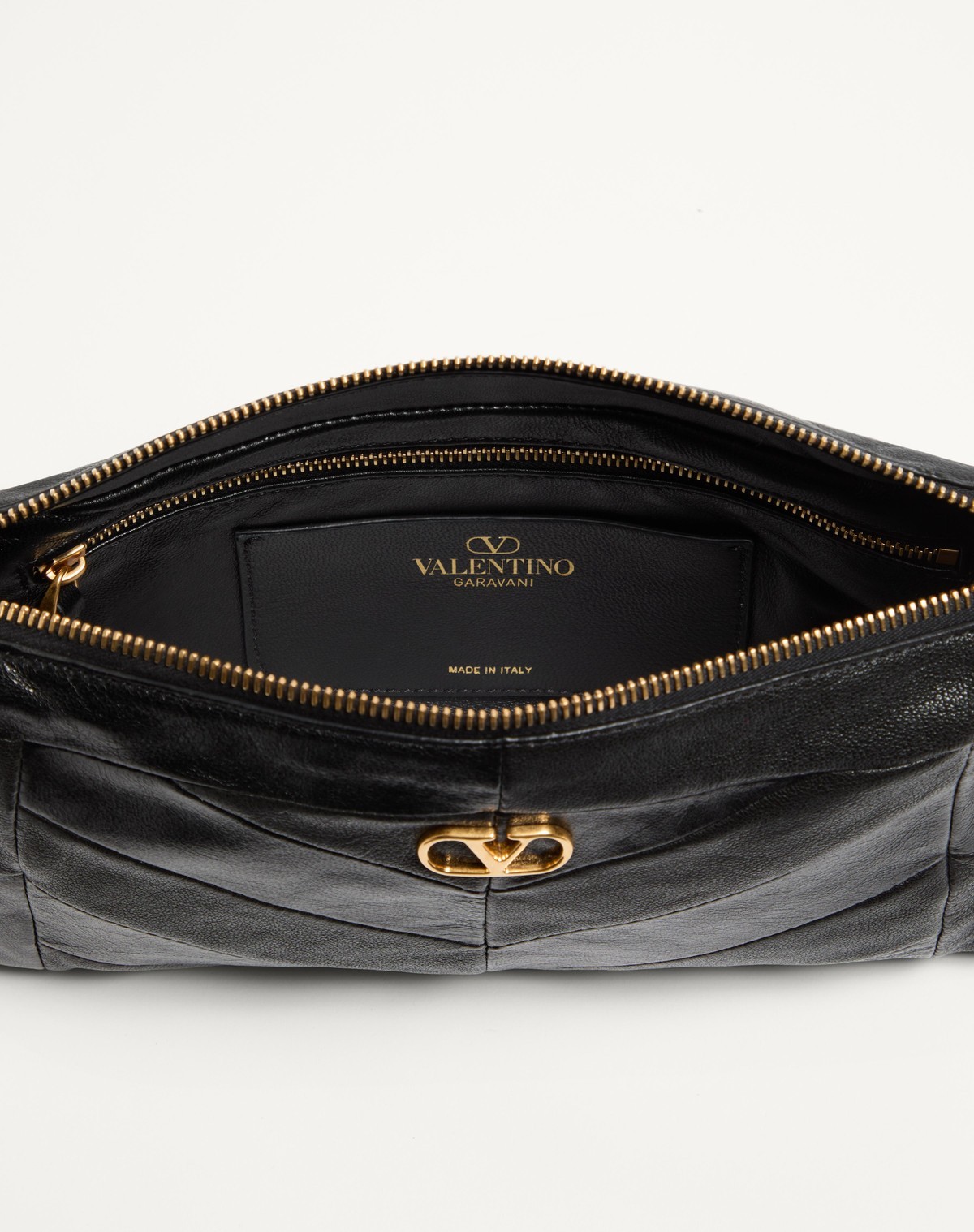 Valentino Panthea Chevron Cross Body Bag In Black