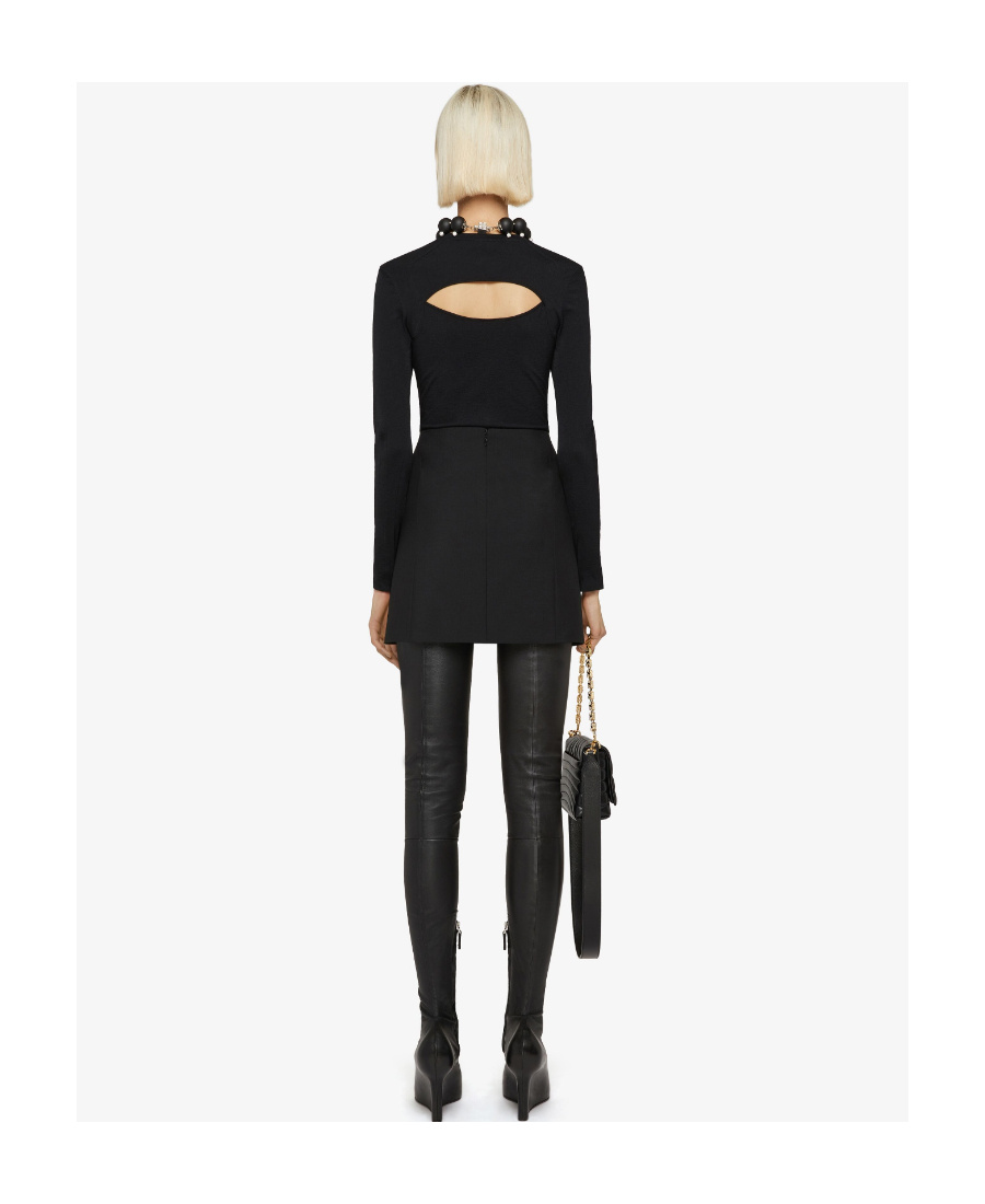 Givenchy Mini Skirt In Wool And Mohair With Contrasted Inserts In Black