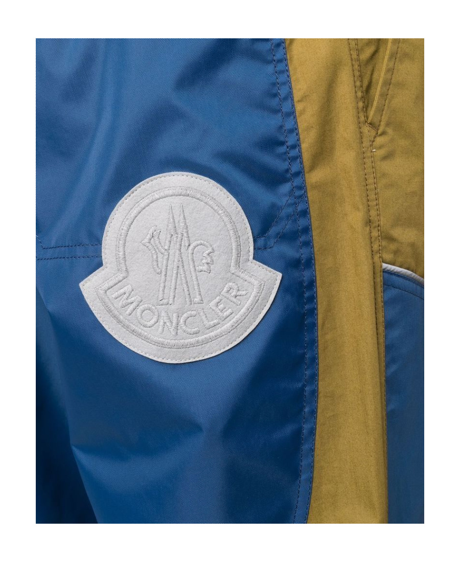 Moncler Colour-block Trousers In Blue