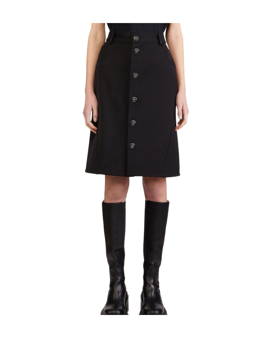 Shop Bottega Veneta A-line Buttoned Skirt In Black