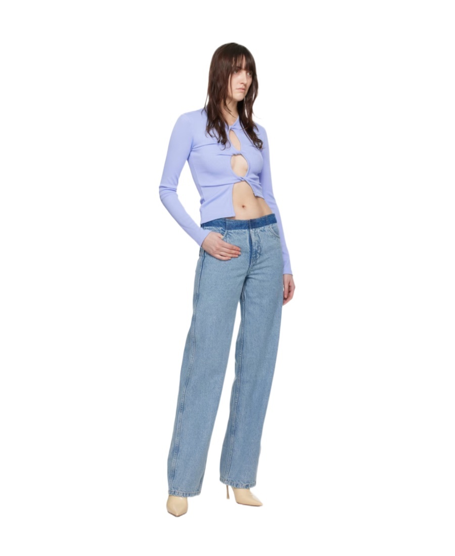 Shop Christopher Esber Open Twist Hollow Vest In Blue