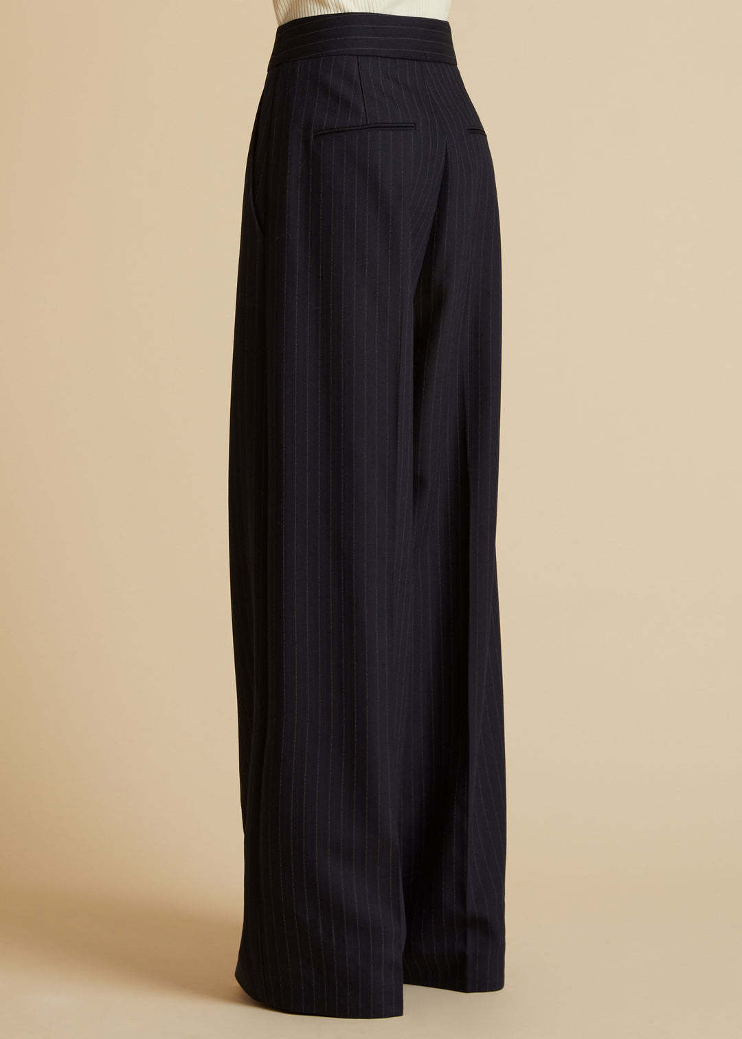 Khaite High-waisted Wide-leg Trousers In Black