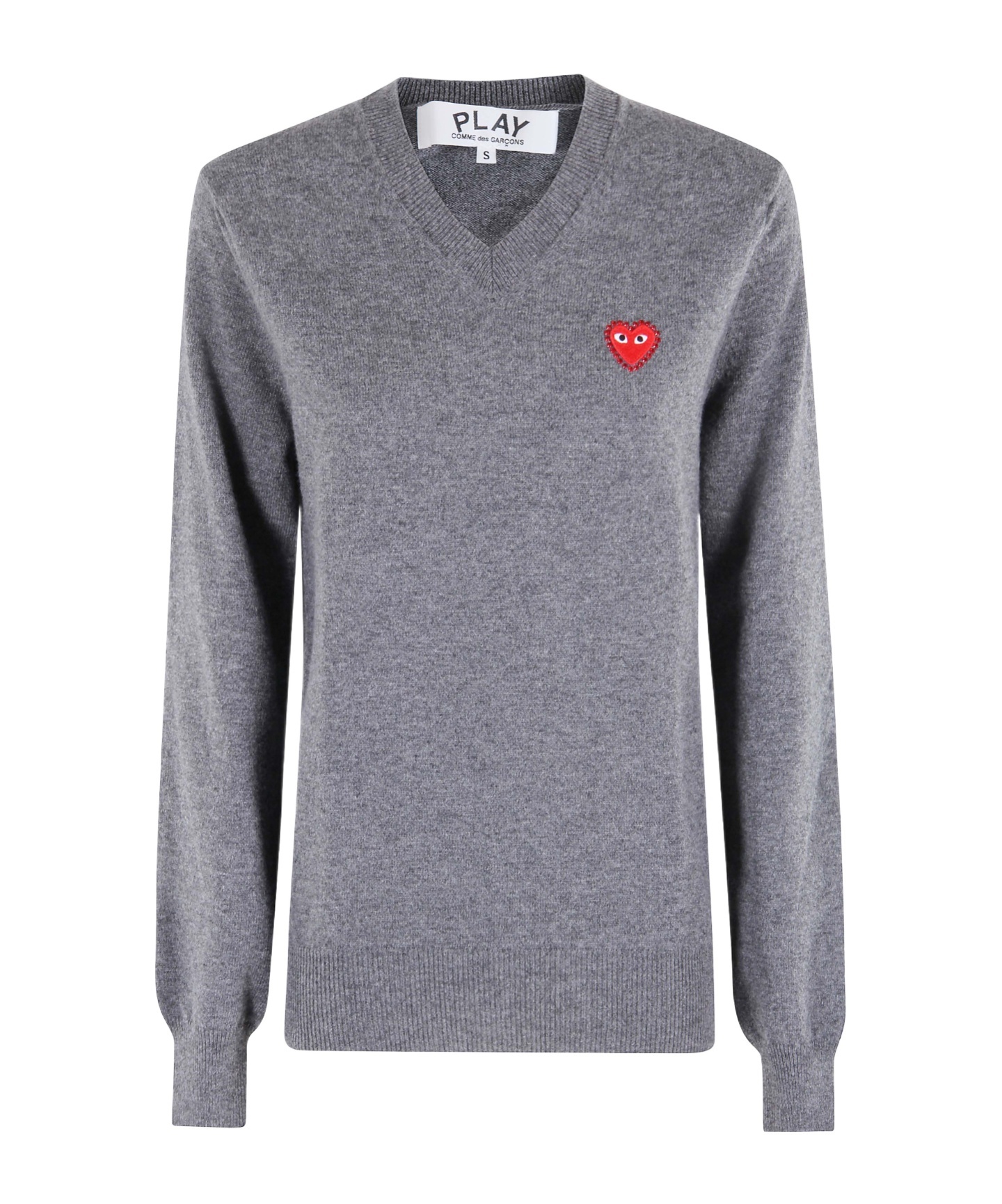 Comme Des Garçons Play Long-sleeved Sweater In Gray
