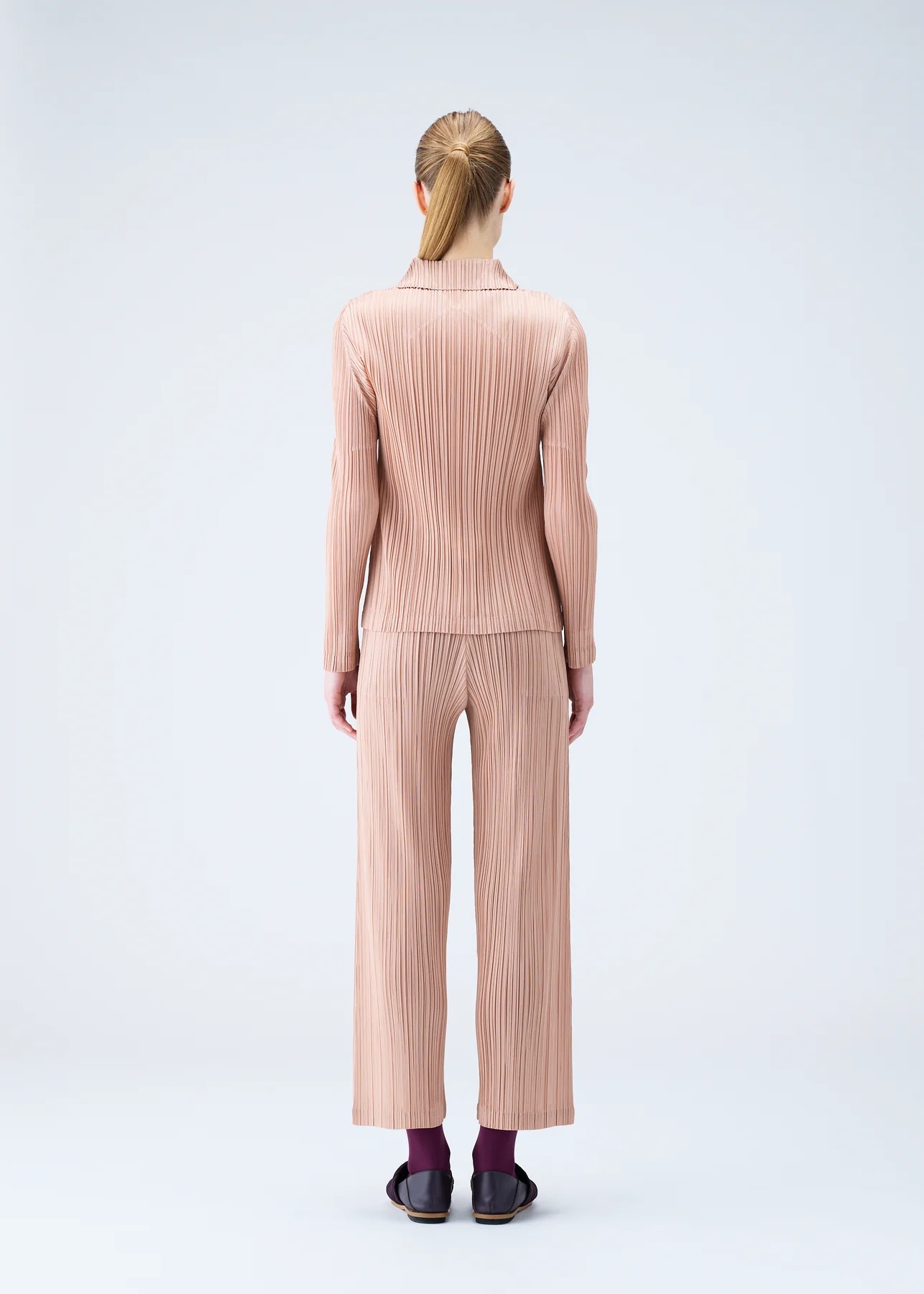 Issey Miyake Monthly Colours October Pleated Trousers In Nude