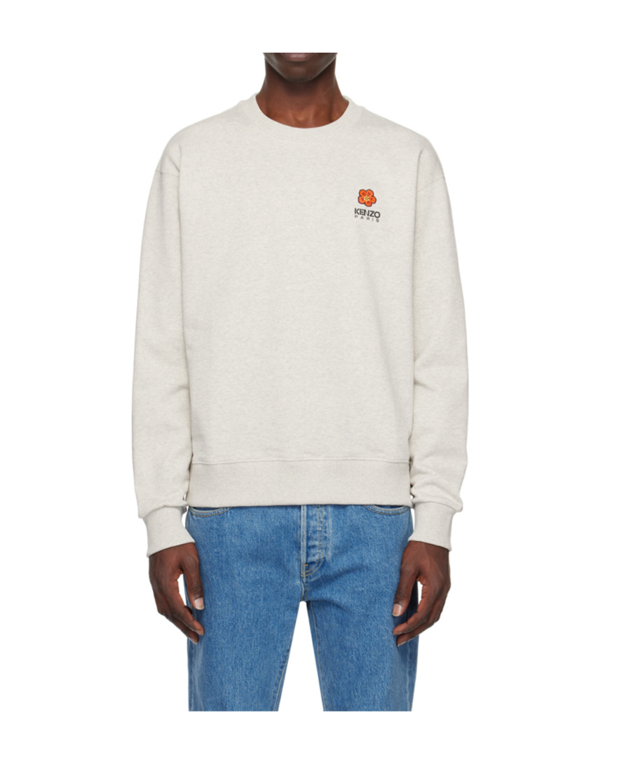 Kenzo Cotton Embroidered-logo Sweatshirt In White