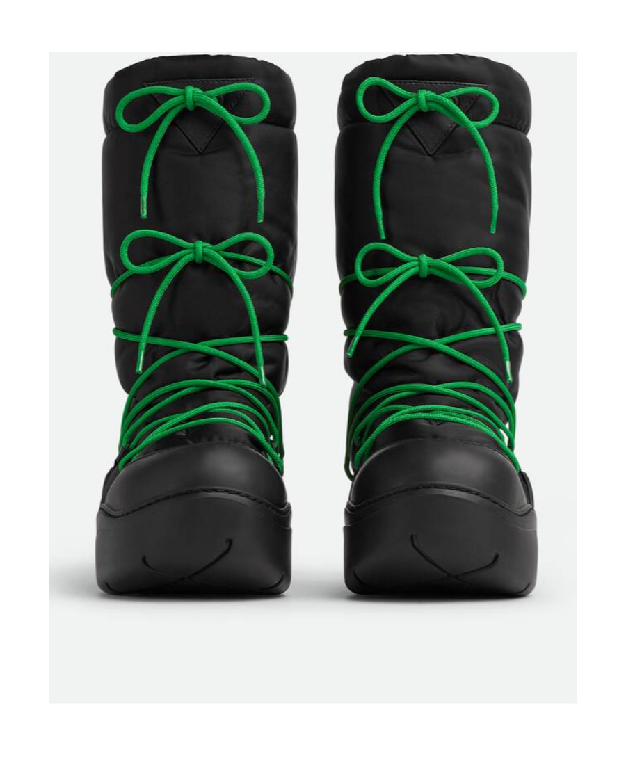 Bottega Veneta Nylon Quilted Mid-calf Chunky Sole Boots In Black