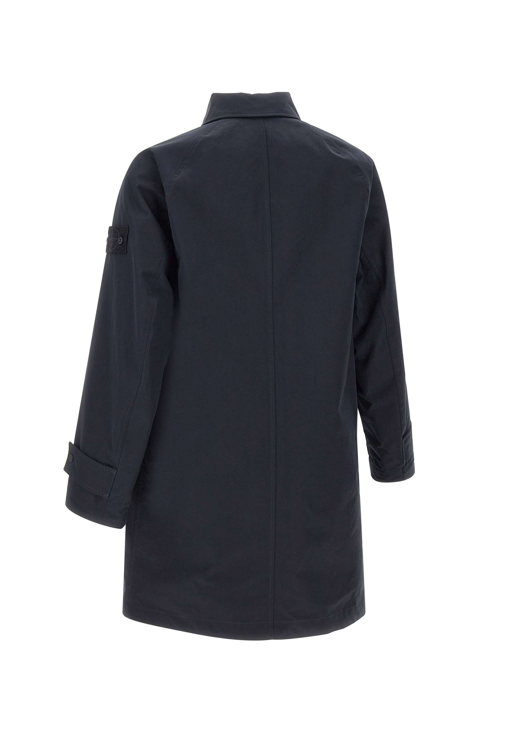 Stone Island Long-sleeved Casual Jacket In Blue