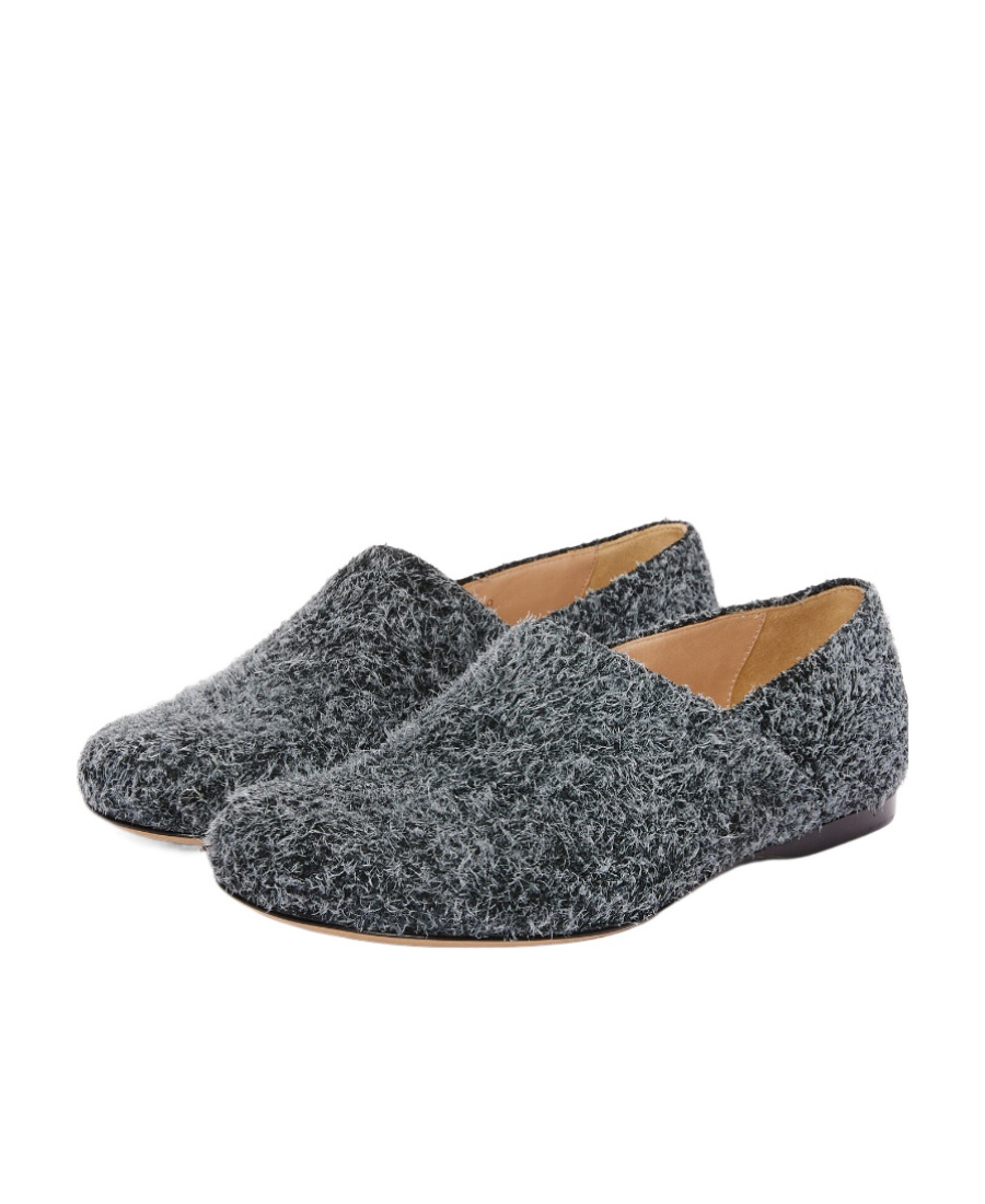 Loewe Campo Flat Shoes With Shallow Mouth In Gray