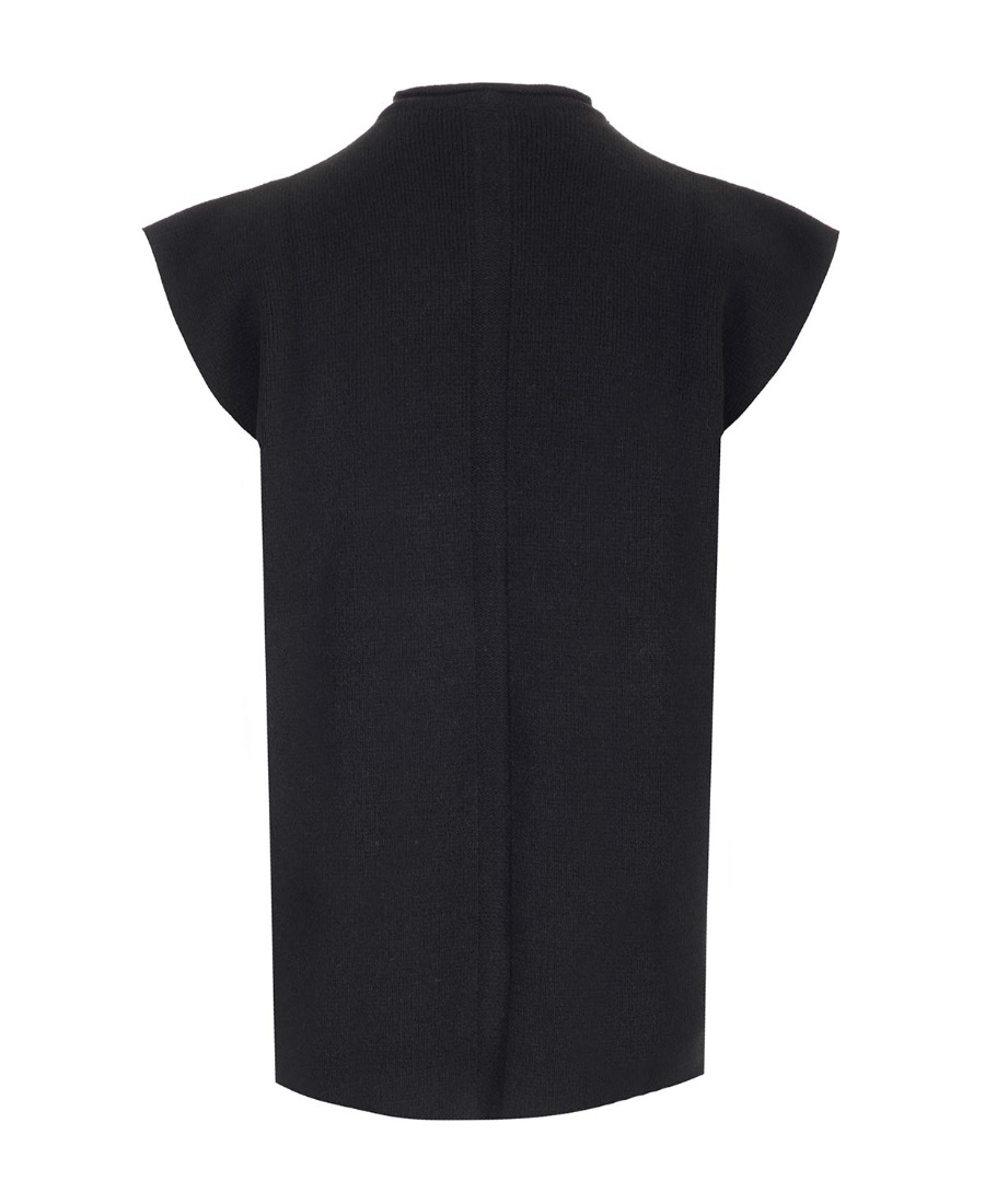 Rick Owens Cap-sleeves Knitted Top In Black