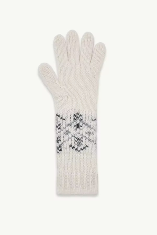 Moncler Crystal-embroidered Alpaca Wool Blend Gloves In White