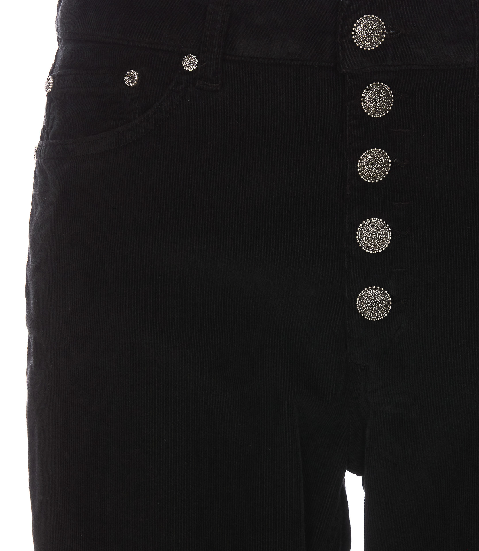 Shop Dondup Mid-rise Cropped Trousers In Black