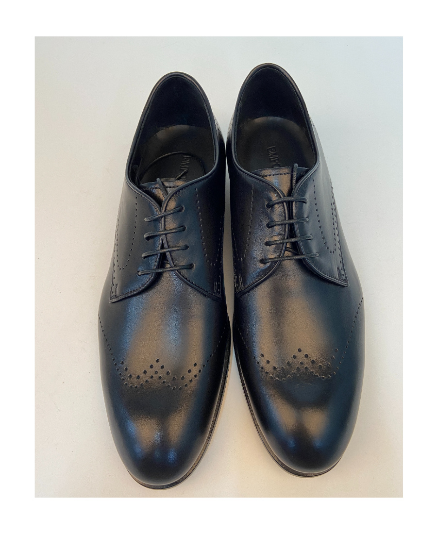 Emporio Armani Logo Business Dress Shoes In Black