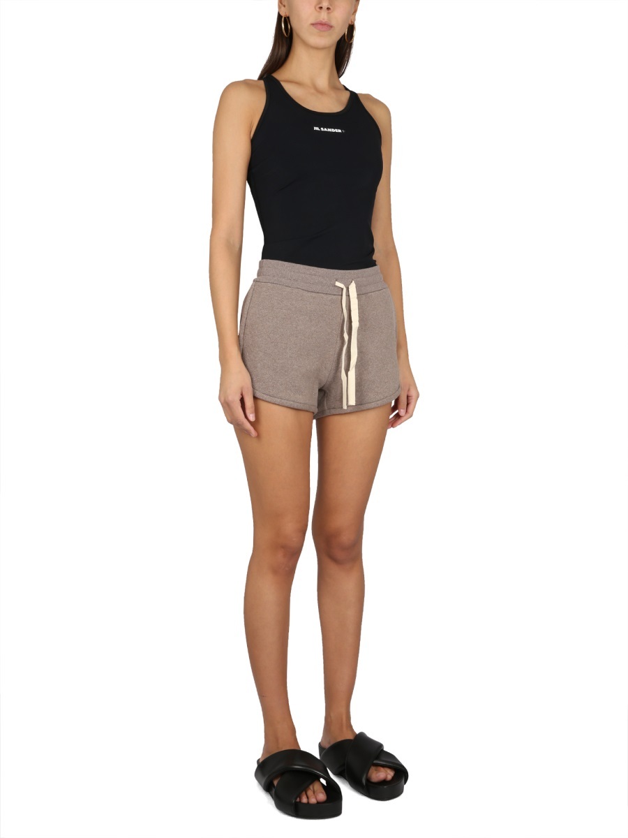 Jil Sander Relaxed-fit Sweatshirt Bermuda With Drawstring Waistband In Multicolor