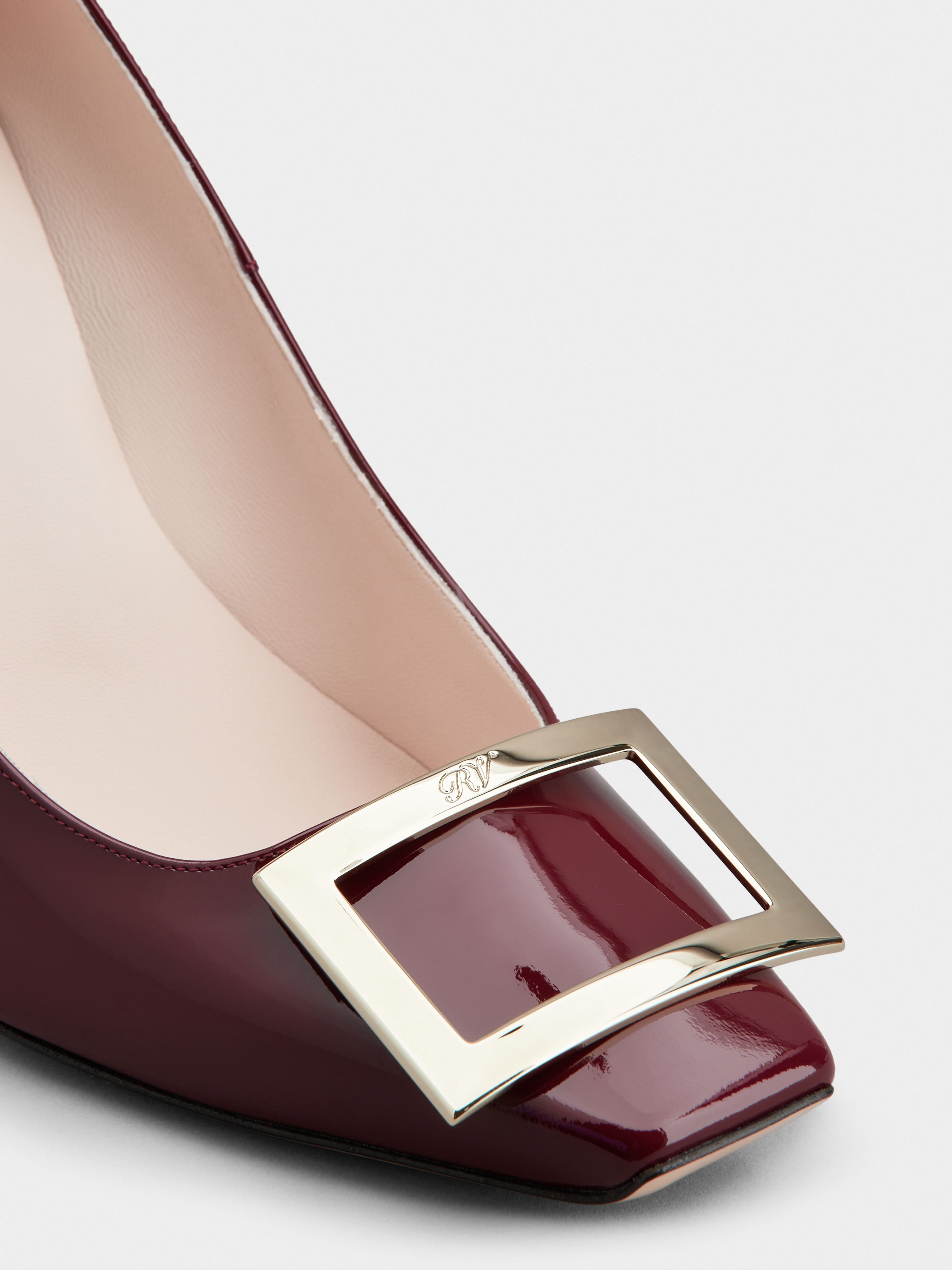 Roger Vivier Trompette Square-toe Pumps Burgundy Patent Leather In Red