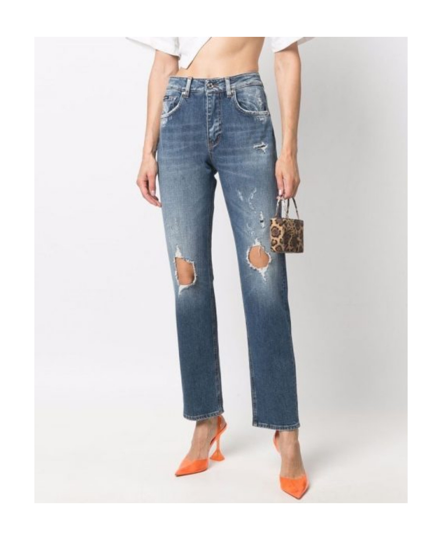 Dolce & Gabbana Ripped-detail Denim Jeans In Blue