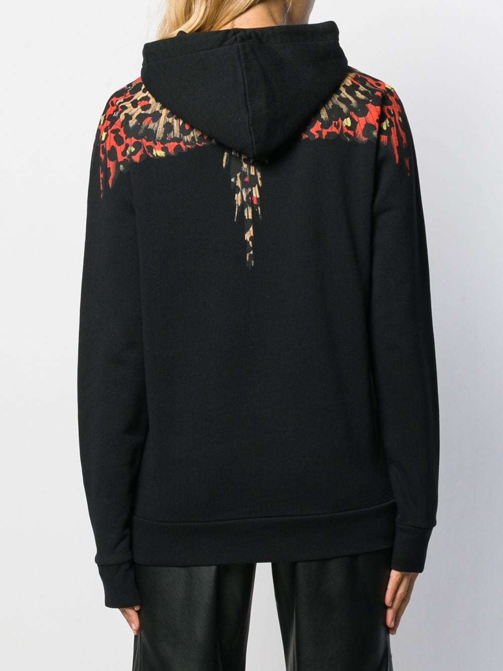 MARCELO BURLON COUNTY OF MILAN LEOPARD PRINT WING HOODED SWEATER 