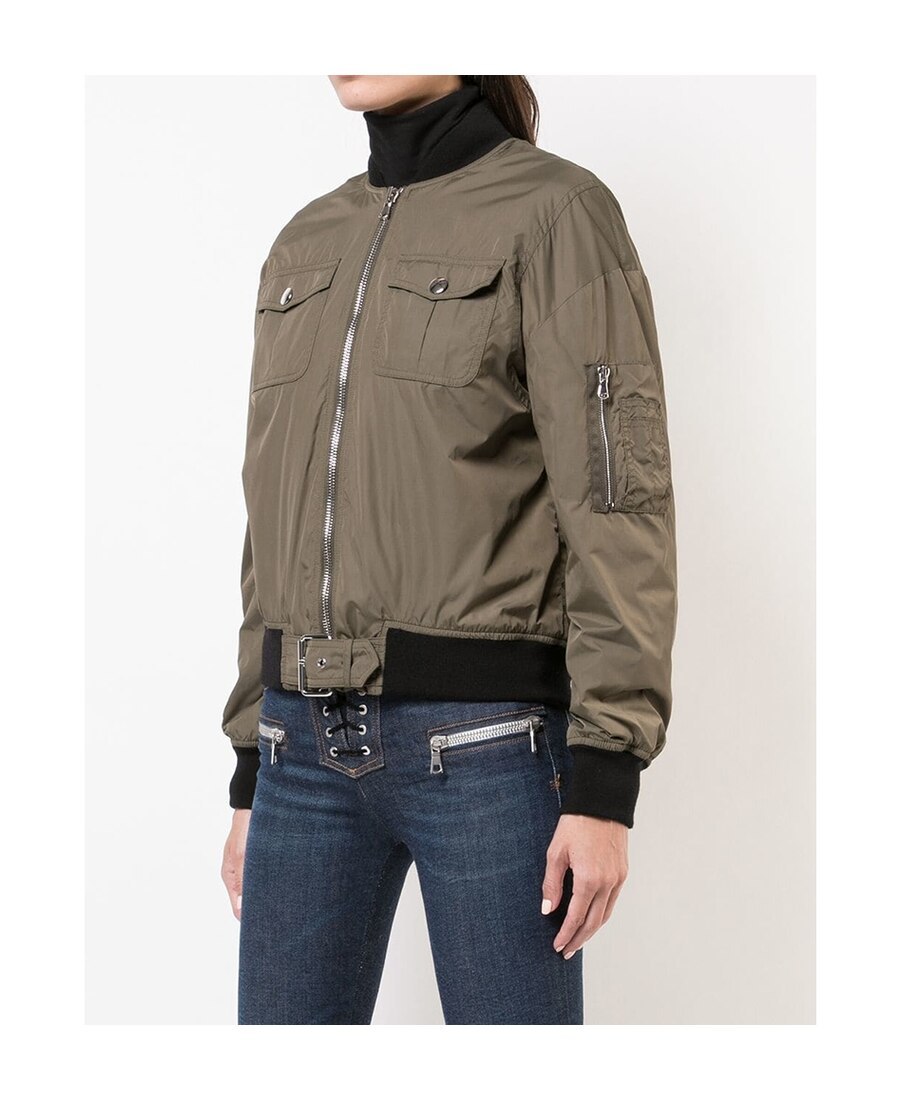 Moschino Army Green Pilot Casual Jacket In Green