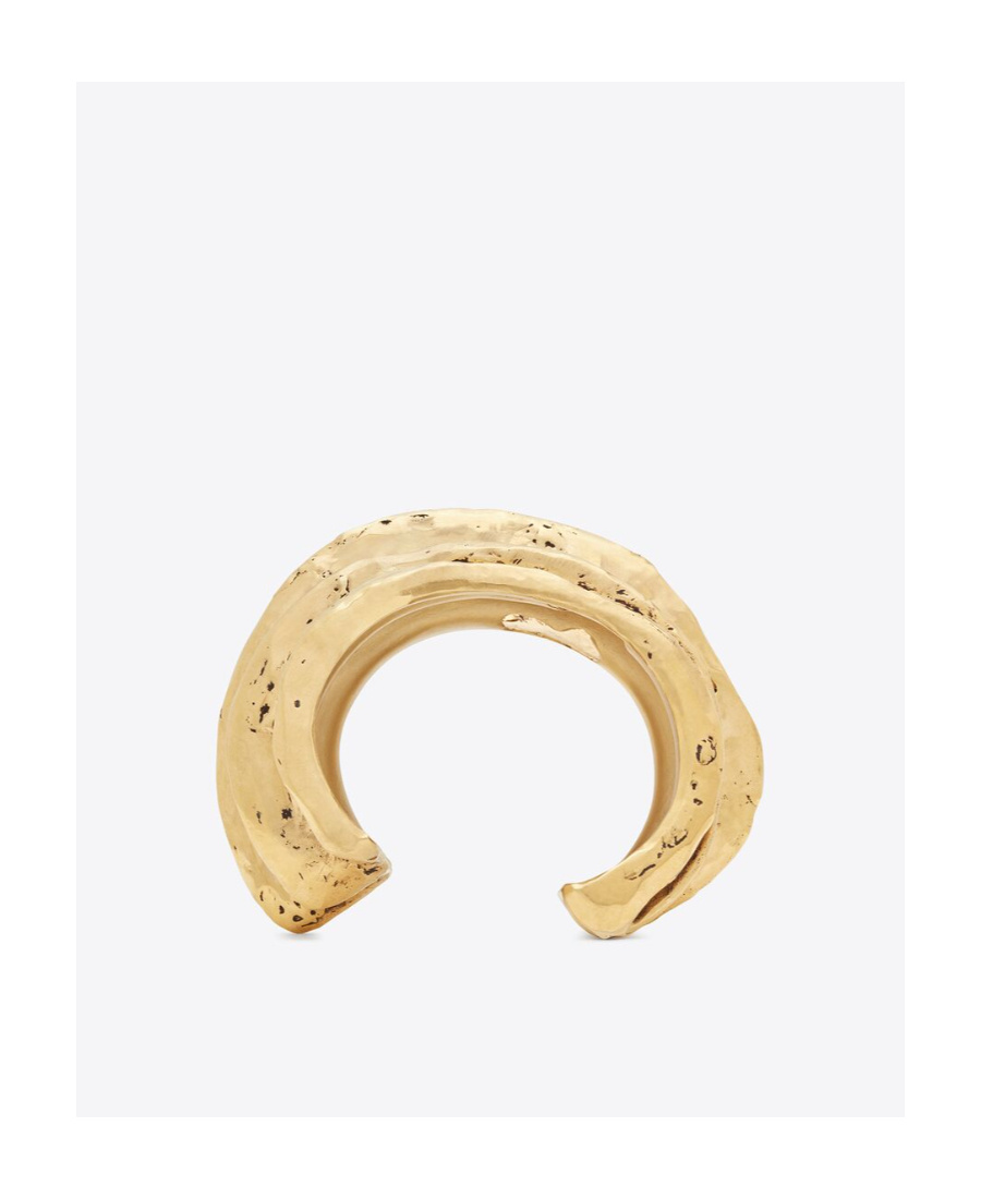 Saint Laurent Cut-out Detail Bangle In Yellow