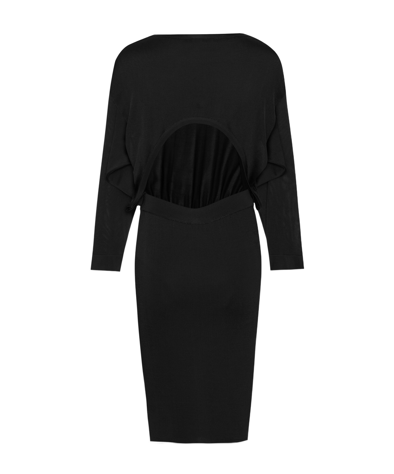 Saint Laurent Knit Backless Dress With Boat Neckline In Black