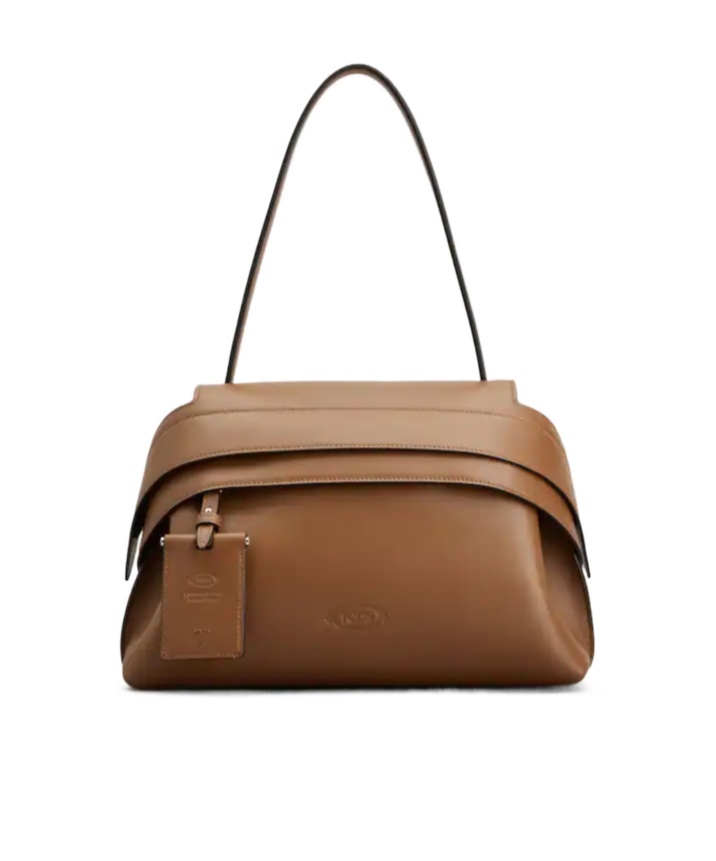 Tod's Caramel Leather Small Tod S Wave Shoulder Bag In Brown