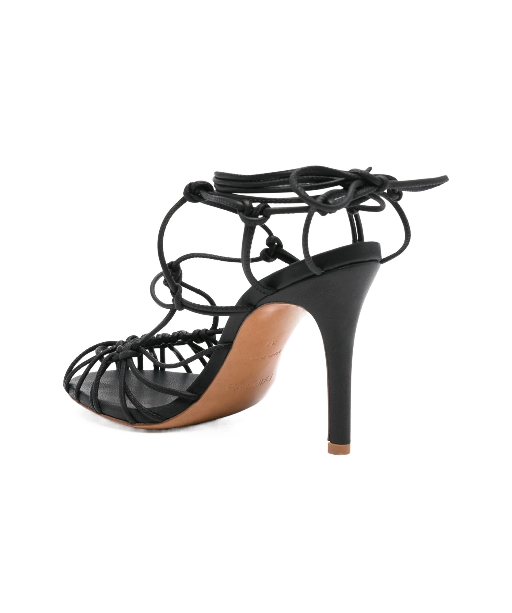 Shop Forte Forte Lace-up High Heel Sandals In Black