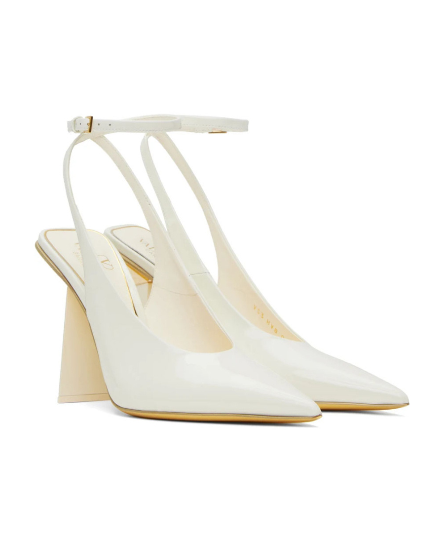 Valentino One Stud Hyper High Heels In White