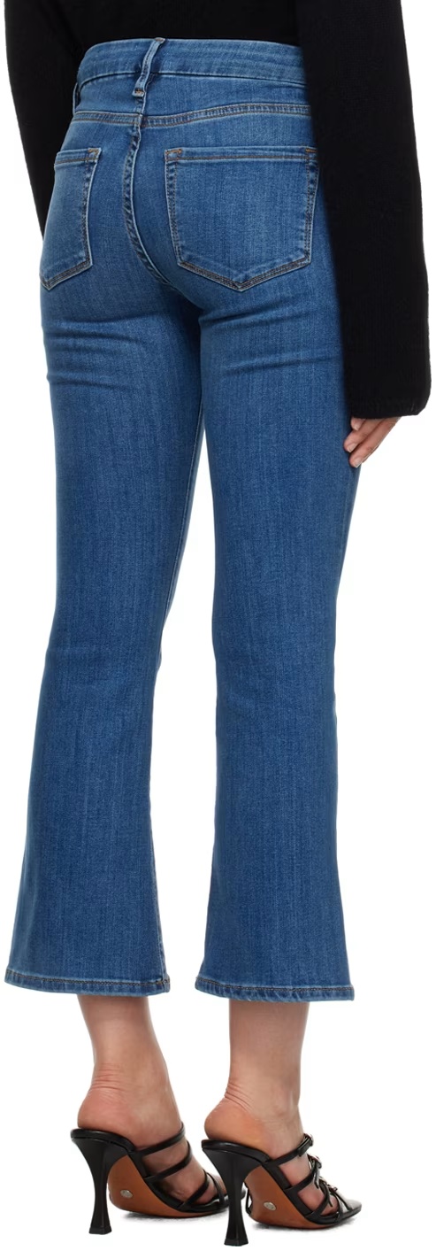 Frame Low-rise Kick-flare Jeans In Blue
