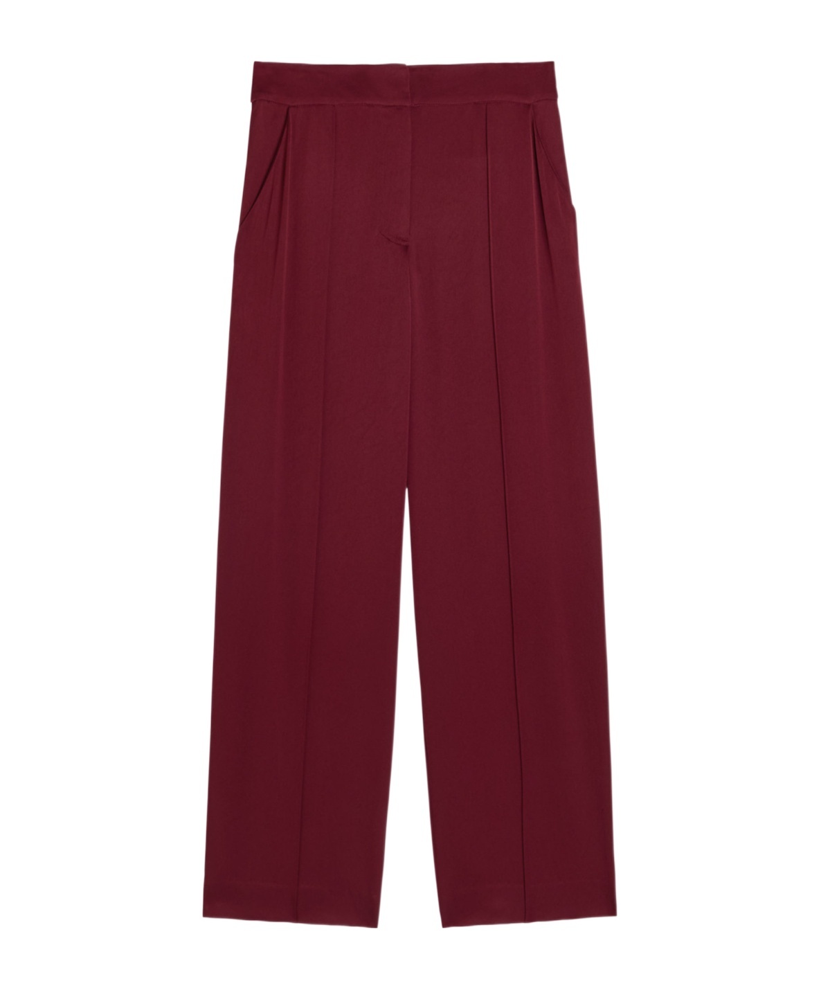 Simkhai Kyra Pintuck Wide-leg Satin Trousers In Brown