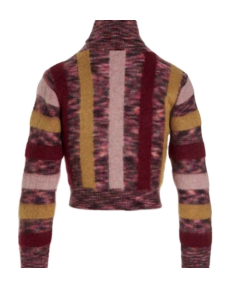 Shop Dsquared2 Striped Roll-neck Crop Jumper In Red