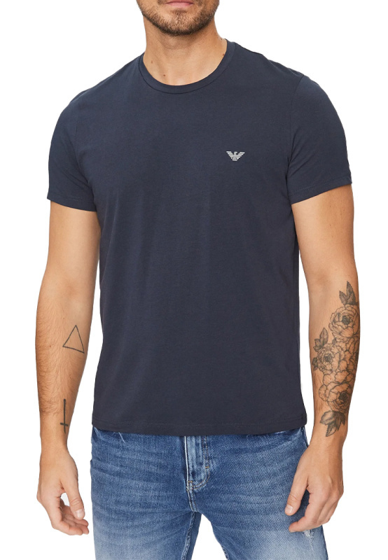 EMPORIO ARMANI ROUND COLLAR LOGO T-SHIRT TWO-PIECE SET