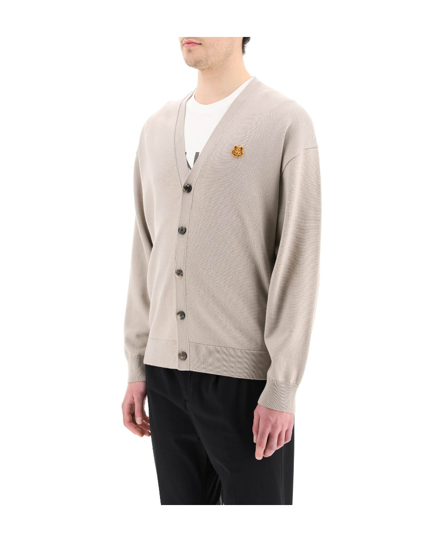Kenzo Logo-patch Button-up Cardigan In White