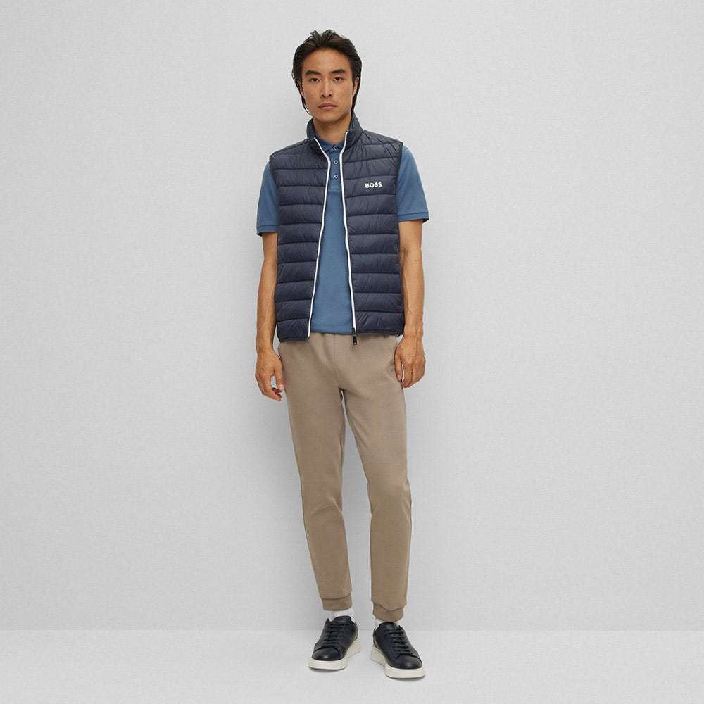 Shop Hugo Boss Logo-print Padded Gilet In Black