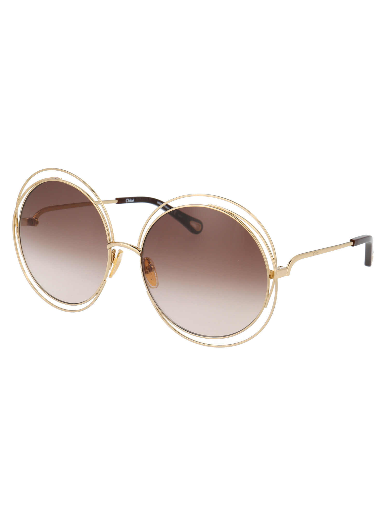 Chloé Round-frame Sunglasses In Nude
