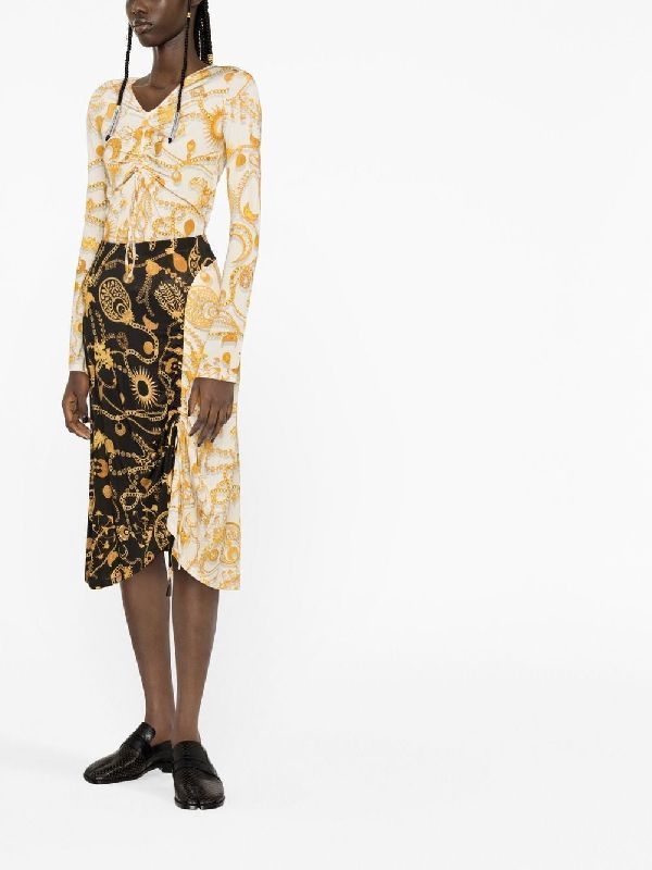 Marine Serre Printed Blouse In Nude