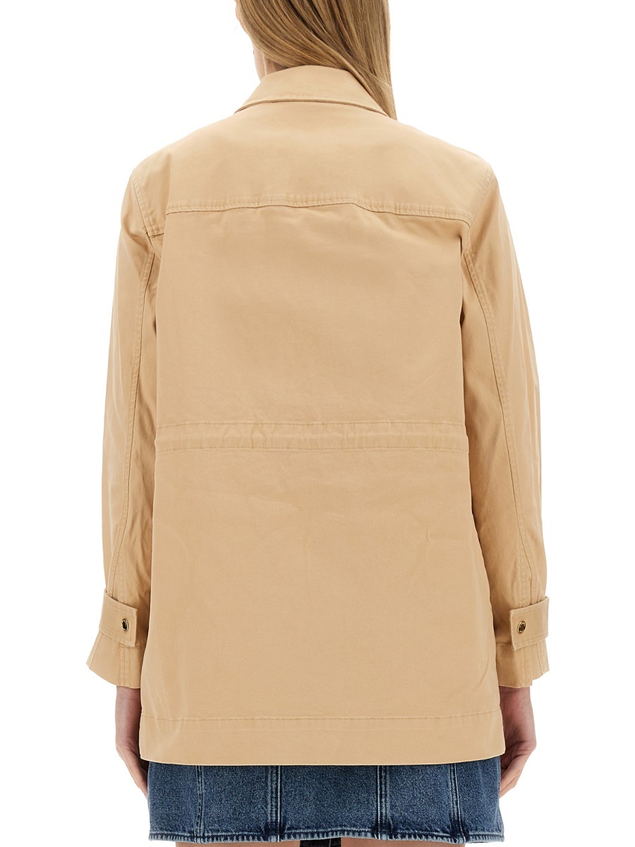 Michael Michael Kors Cargo Pocket Jacket With Classic Collar In Brown