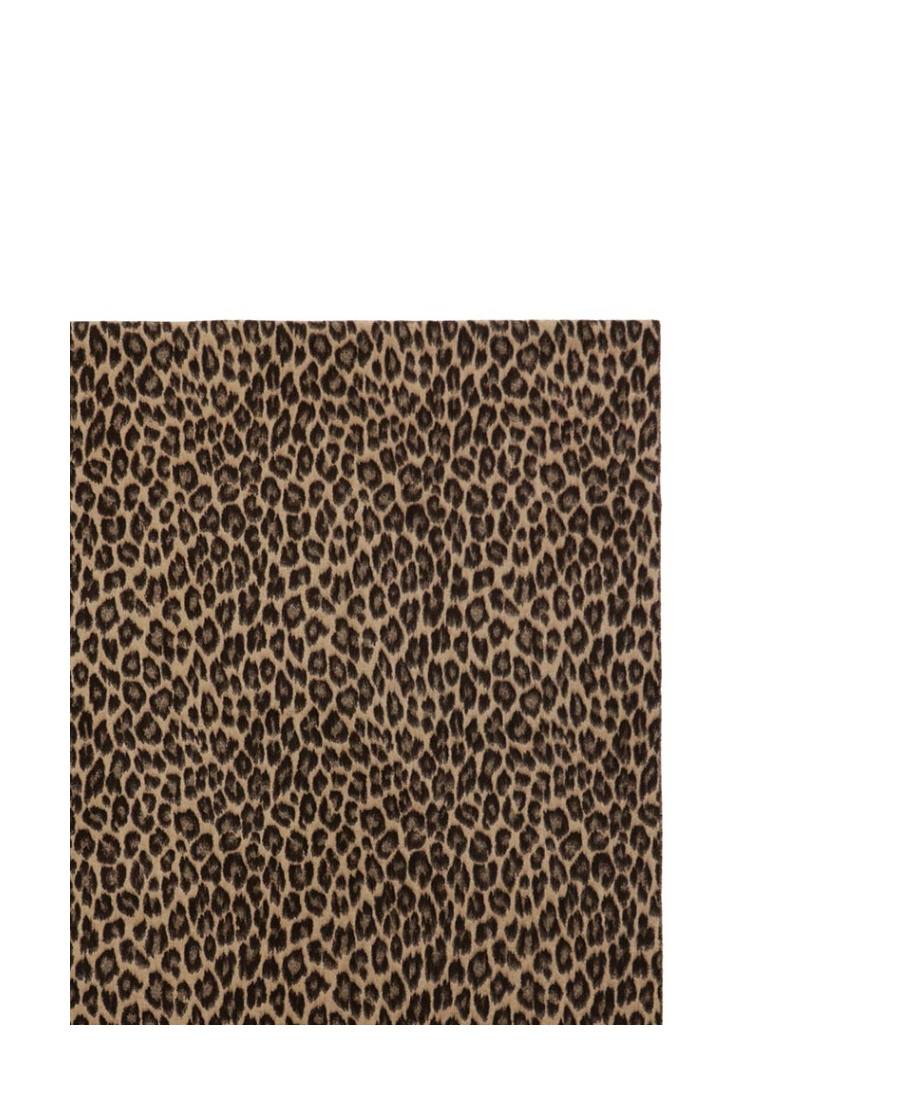 Weekend Max Mara Fringed Leopard Scarf In Black
