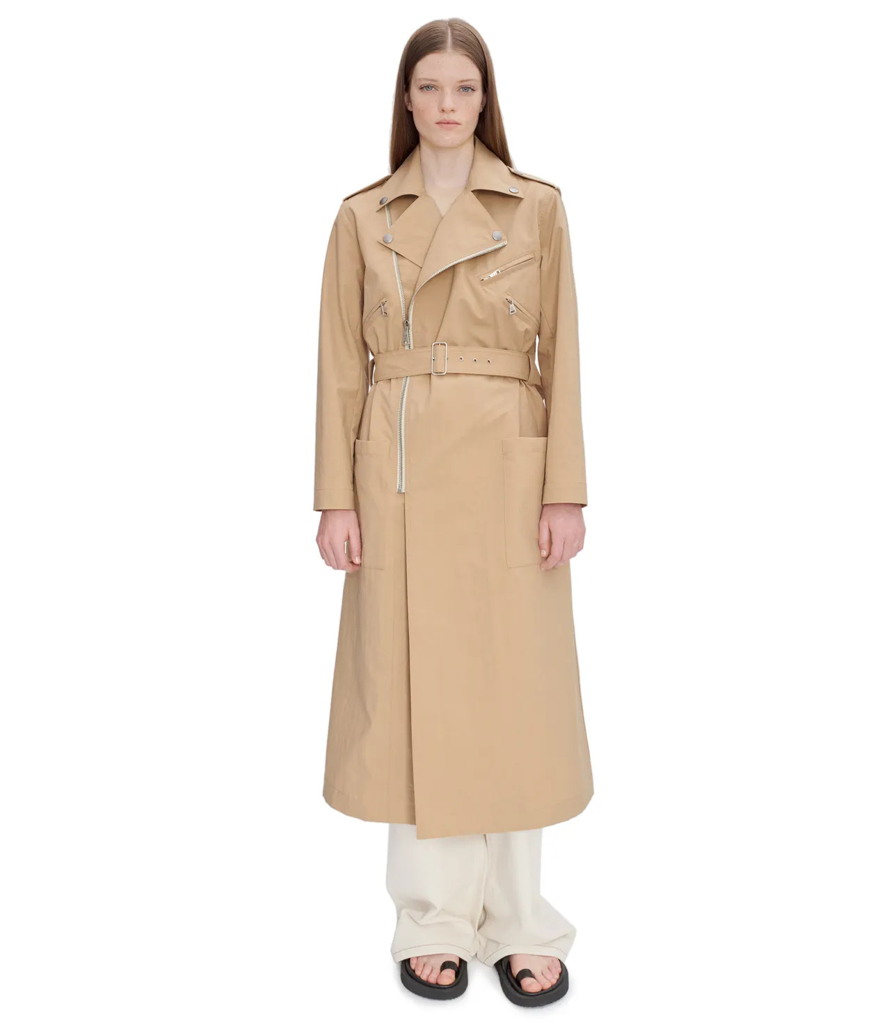 Apc Madame Recamier Trench Coat In Nude