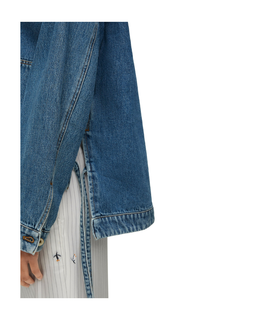 Loewe Womens Jeans Blue Workwear Cotton And Linen-blend Jacket In Blue