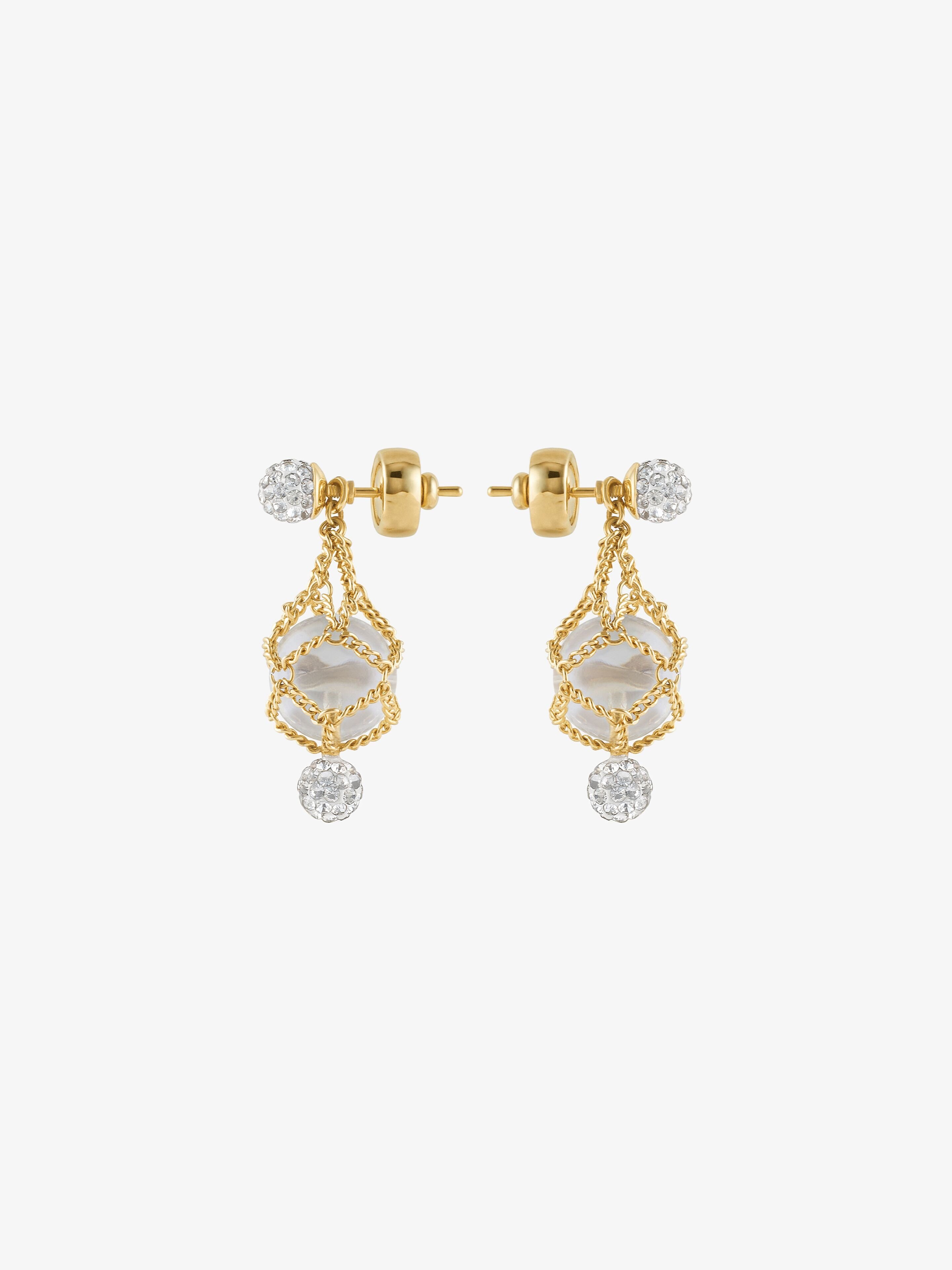 Givenchy Pearl Crystal Earrings In Yellow