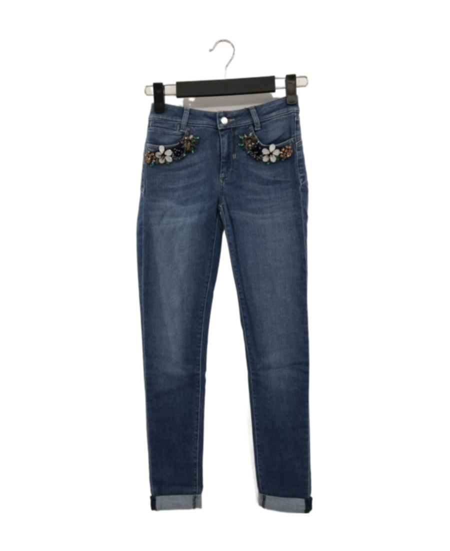 Sportmax Logo Details Jeans In Blue