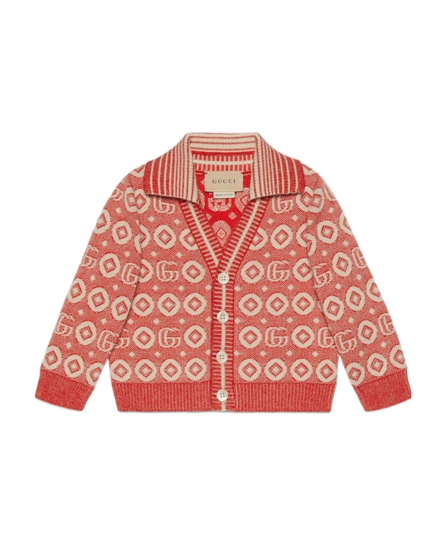 Gucci Cardigan Cotton Jaquard In Nude