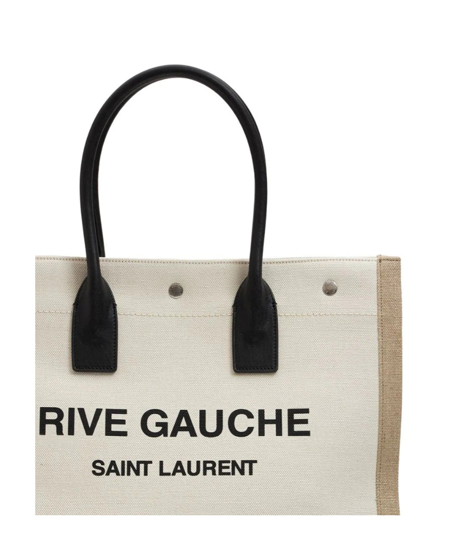 Saint Laurent Rive Gauche Tote Shopping Bag In White