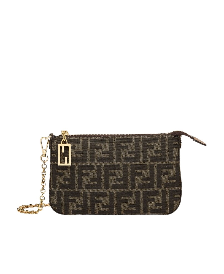 Fendi Shoulder Bags With Chain Strap And Gold-tone Hardware In Black