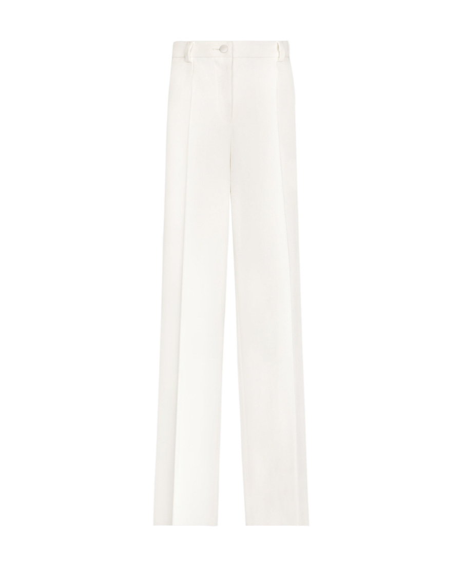 Dolce & Gabbana Dolce  Gabbana Double Crepe Flared Pants In White