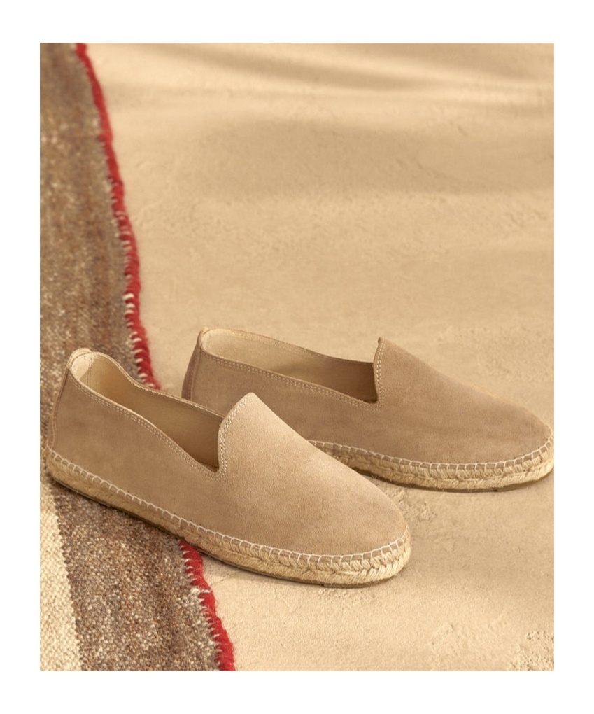 Manebi Round-toe Suede Espadrilles In Gold